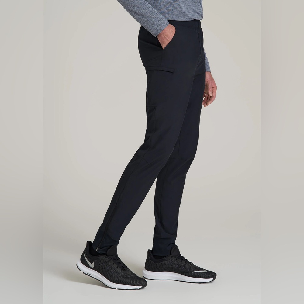 American Tall Featherweight Perforated Training Jogger for Tall Men in Black - Picture 9 of 10